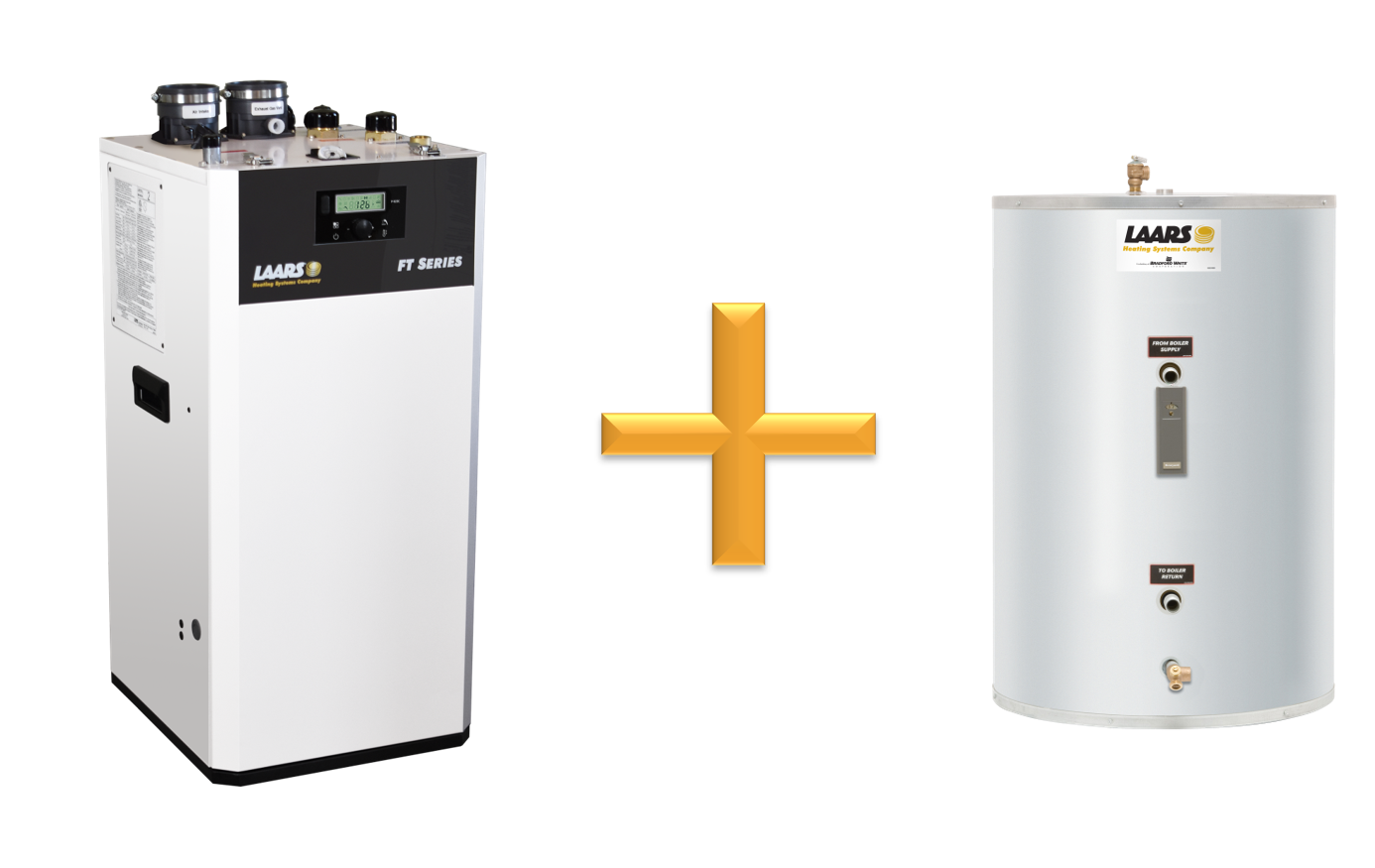 FT Series Floor Boiler paired with Laars-Stor Indirect water heater